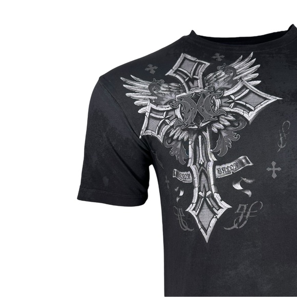 Xtreme Couture by Affliction Men's T-Shirt Brigadier Biker Cross Y2K S-5XL - Picture 6 of 7